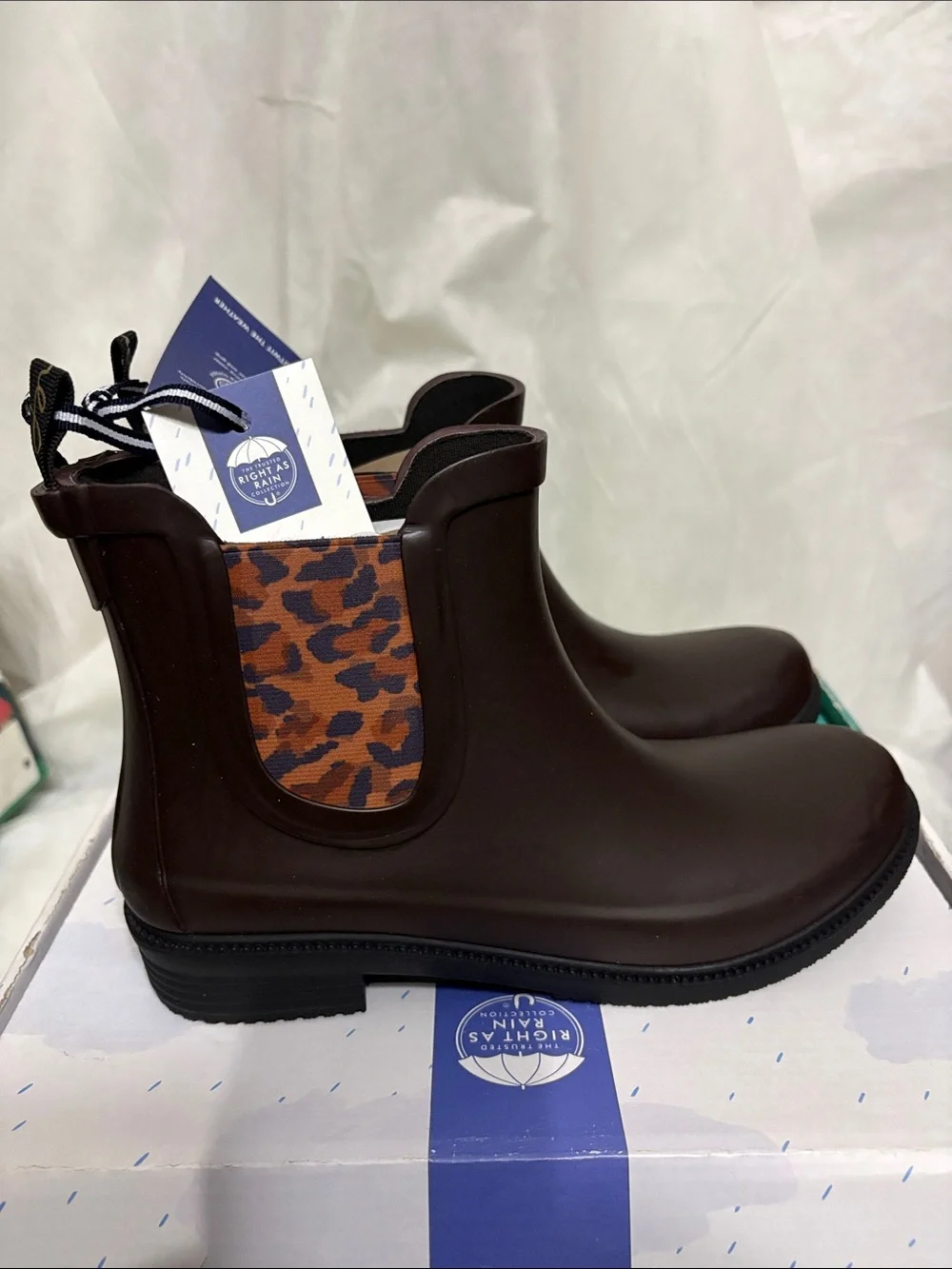 Joules Brown Ankle Rain Boots size US 8 NWT